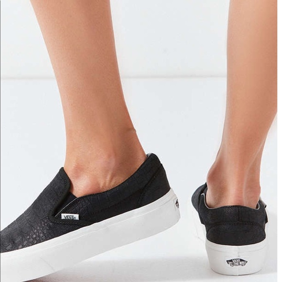 suede slip on platform vans pink